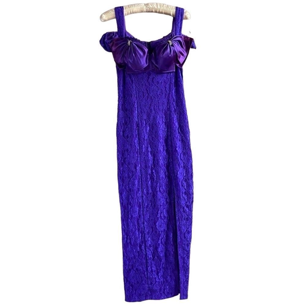 Dollar Vintage Ladies Prom Homecoming Cocktail Bodycon Midi Dress Purple Medium